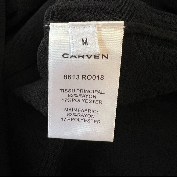 NWOT CARVEN TIERED RUFFLE SWEATER DRESS BLACK MIDI LONG SLEEVE MODEST CREW NECK - Picture 10 of 15